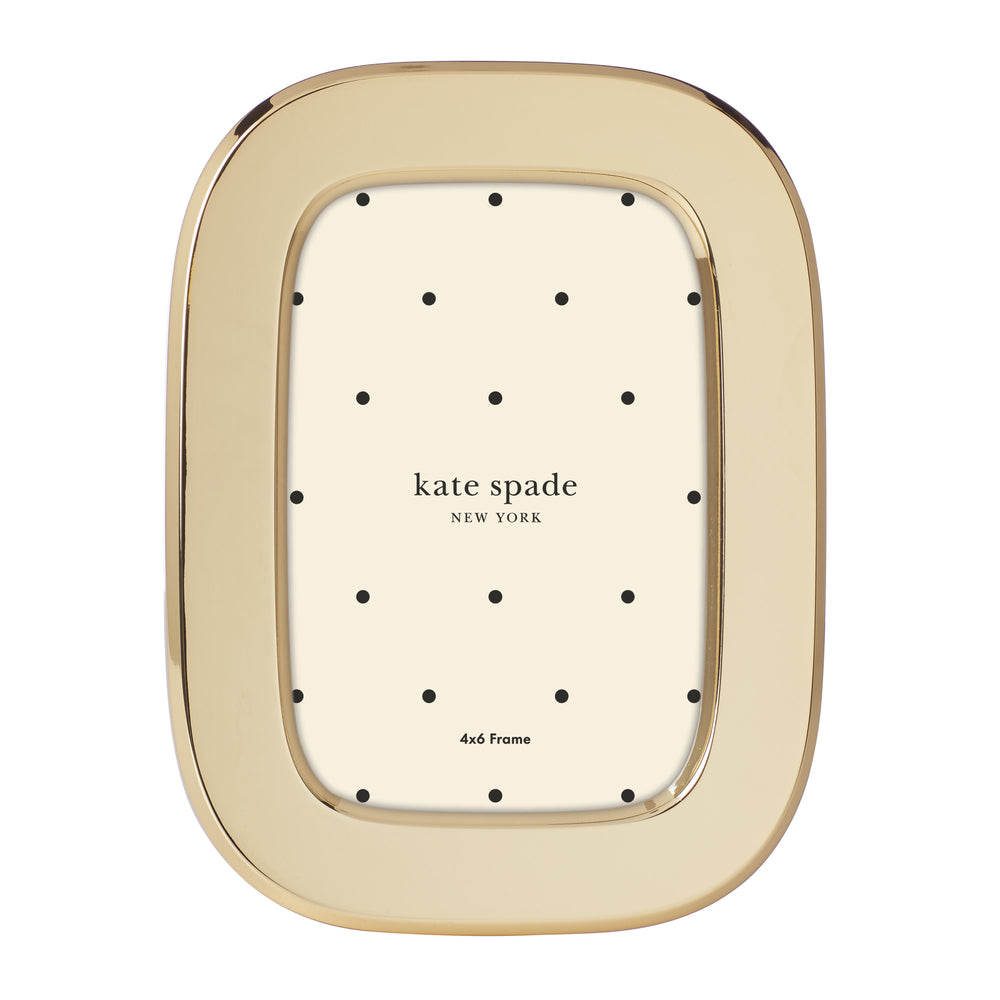 Lenox South Street Oval Metal Photo Frame Polished Glam Accent for Shelf Desk or Mantle Display Gold 892110