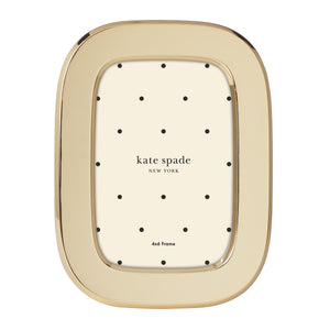 Lenox South Street Oval Metal Photo Frame Polished Glam Accent for Shelf Desk or Mantle Display Gold 892110