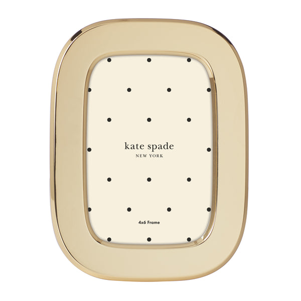 Lenox South Street Oval Metal Photo Frame Polished Glam Accent for Shelf Desk or Mantle Display Gold 892110