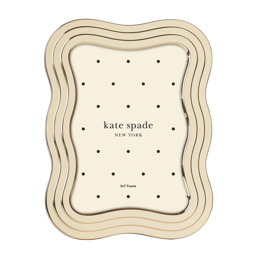 Lenox South Street Kate Spade Sculptural Wavy Metal Photo Frame with Polished Glam Finish 5x7 Gold 892112