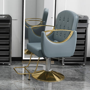 English Elm Hydraulic Salon Chair with Foot Pump Swivel Base Pu Leather Seat for Barber Tattoo Spa W2700P410955