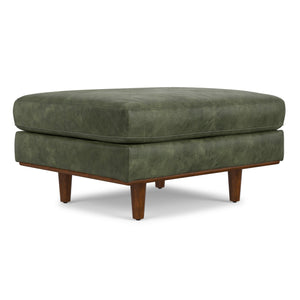 English Elm Morrison Ottoman - Handcrafted Mid-Century Modern Footrest And Extra Seating With Eco-Friendly Leather B136P364276