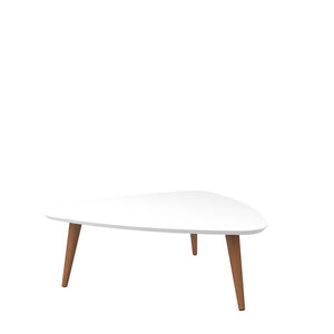 Utopia Low Triangle Coffee Table in White Gloss 89251 Manhattan Comfort