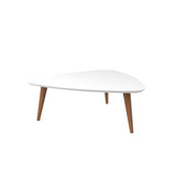 Utopia Low Triangle Coffee Table in White Gloss 89251 Manhattan Comfort