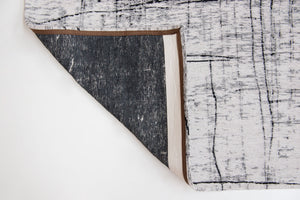 Louis de Pootere Mad Men Griff 100% PET Poly Mechanically Woven Jacquard Flatweave Contemporary / Modern Rug Metro B&W 7'10"