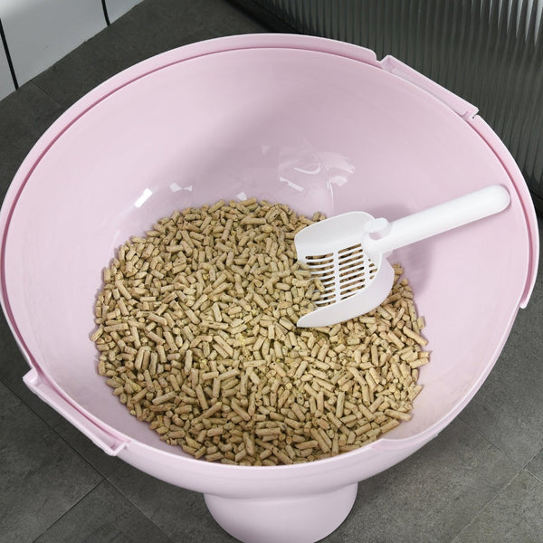 English Elm Easy Clean Enclosed Cat Litter Box with Slide Out Drawer Odor Control Flap Door T3971P437130