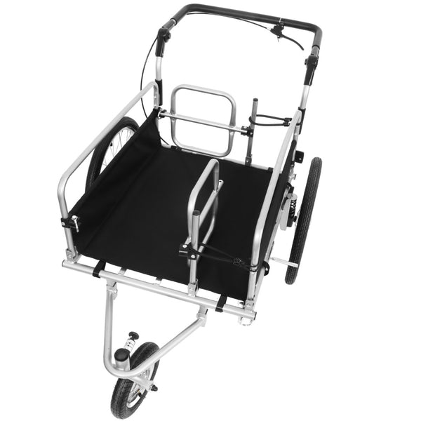 English Elm 3-in-1 Convertible Bike Cargo Trailer Steel Frame 110lb Capacity with Suspension W2932P289394