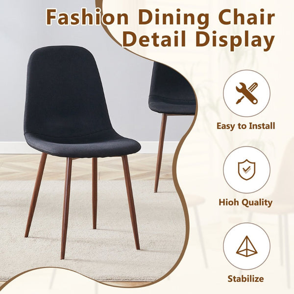 English Elm Table and Chair Set 47 Inch Round Mdf Spliced Top with Dual Tier Storage 4 Seats Black,Dark Walnut,Wood W1151S03335