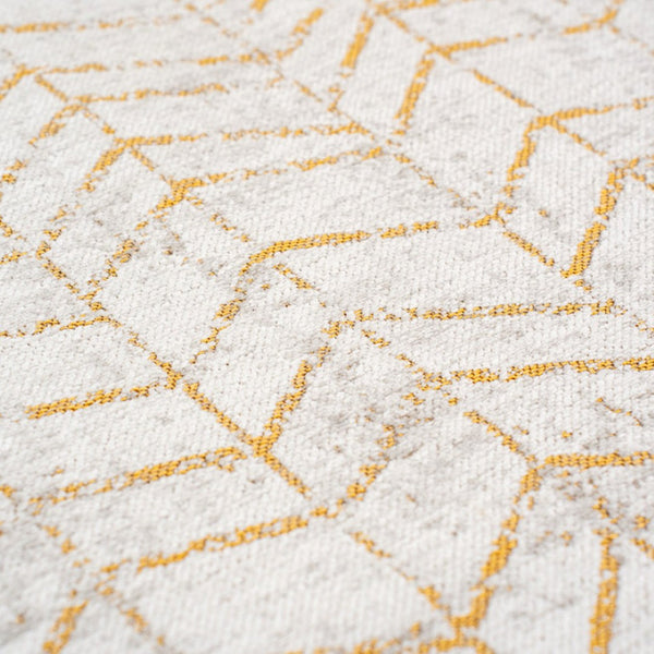 Louis de Poortere Mad Men Collection Geometric Step Pattern Area Rug Bold Contrast for Living Room or Office Central Yellow 9'6 x 9'6 120133