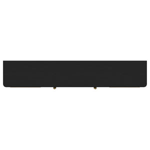 English Elm Benson Wide Rattan Door Media Console with Aged Brass Legs for Modern Living Rooms Black B062P440120