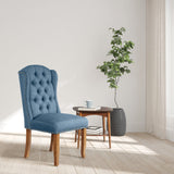 OSP Home Furnishings Jessica Tufted Wing Dining Chair Navy