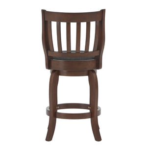 Morgan Swivel Counter Stool Rubberwood Frame Linen Seat with Slatted Back