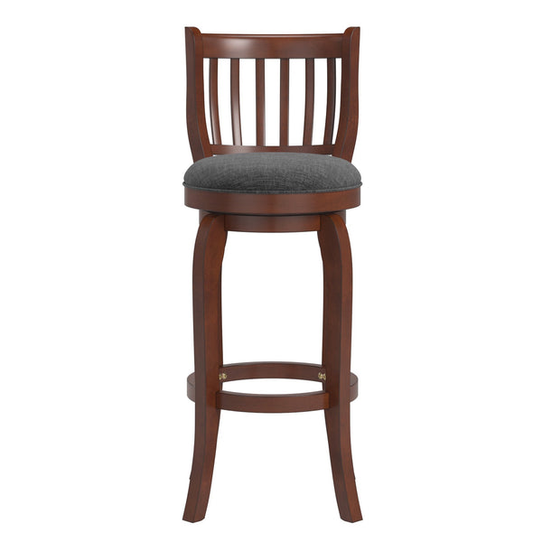 Homelegance Morgan Rubberwood Swivel Barstool Padded Seat Slatted Back for Kitchen Counter Bar Dark Grey 892C280P(SPK)