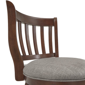 Morgan Rubberwood Swivel Barstool Padded Seat Slatted Back for Kitchen Counter Bar