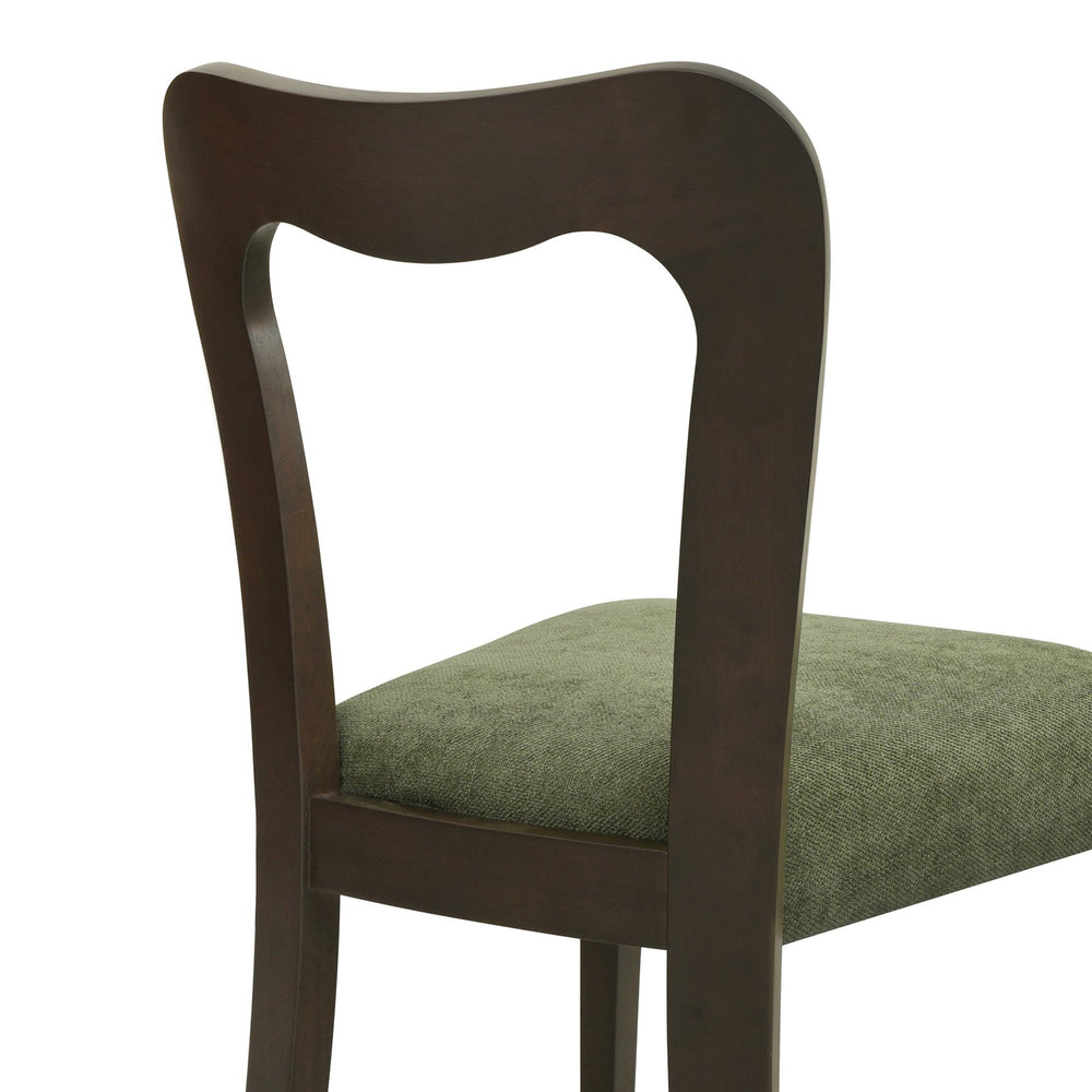 English Elm Christopher Knight Home® - Dining Chair Modern Set of 2 with Rounded Back and Upholstered Seat on Durable Rubberwood Frame Dark Brown,Green N771P254007L