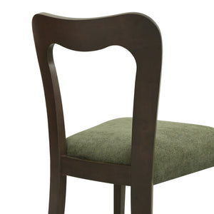 English Elm Christopher Knight Home® - Dining Chair Modern Set of 2 with Rounded Back and Upholstered Seat on Durable Rubberwood Frame Dark Brown,Green N771P254007L