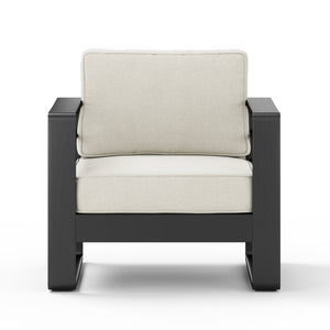 English Elm Christopher Knight Home® - Maya Bay Outdoor Aluminum Club Chair Set Of 2 - Stylish Black Frame & Beige Cushions For Patios N775P243371B-S2