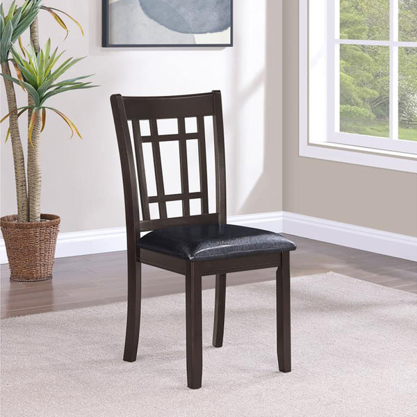 English Elm Set of 2 Wood Dining Side Chairs with Black Leatherette Seats, Transitional Design, Sturdy Rectangular Backrest Espresso B016P368661