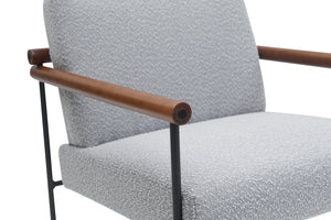 English Elm Modern Boucle Accent Armchair - Stylish Gray Upholstered Lounge Chair For Cozy Living Spaces T3903P372605