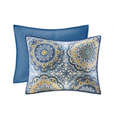 Madison Park Tangiers Global Inspired 6 Piece Reversible Quilt Set with Throw Pillows MP13-784 Blue