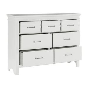 English Elm 7 Drawer White Dresser Blaire Farm Transitional Wooden Bedroom Storage Chest 55x16x41.5" B011P220619