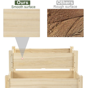 English Elm Outsunny 34"X34" 2-Tier Elevated Planter Box For Easy Gardening, Perfect For Vegetables & Herbs W2225P174442-GIGA