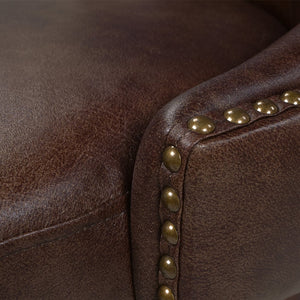 English Elm Jennifer Taylor Home - Holmes Tufted High-Back 360 Swivel Counter Stool in Mid Faux Leather — Handcrafted Comfort & Support Brown B2719P238379