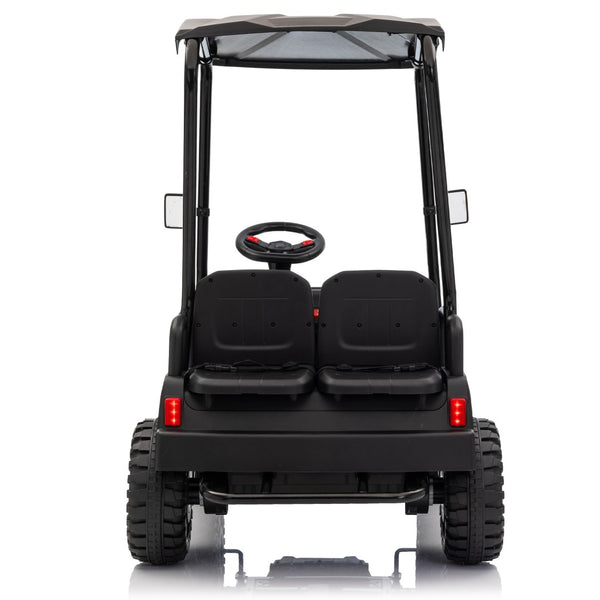 English Elm 24v Kids Electric Ride on Truck Four Seat All Wheel Drive Spring Suspension Sunshade Black W1578P381262