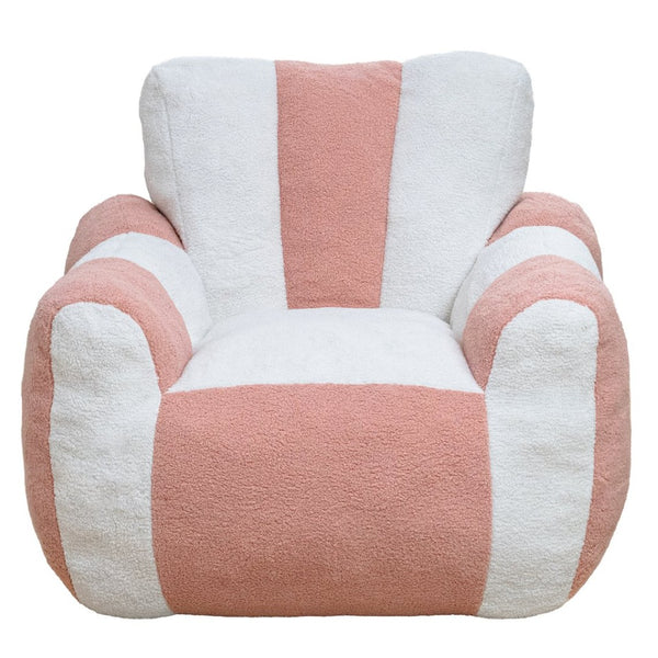 English Elm Bean Bag Chair Teddy Plush Heart Backrest Foam Filled Accent Seat for Adults W2510P465455