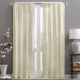 Madison Park Irina Transitional Diamond Sheer Window Curtain Panel MP40-1065 Ivory