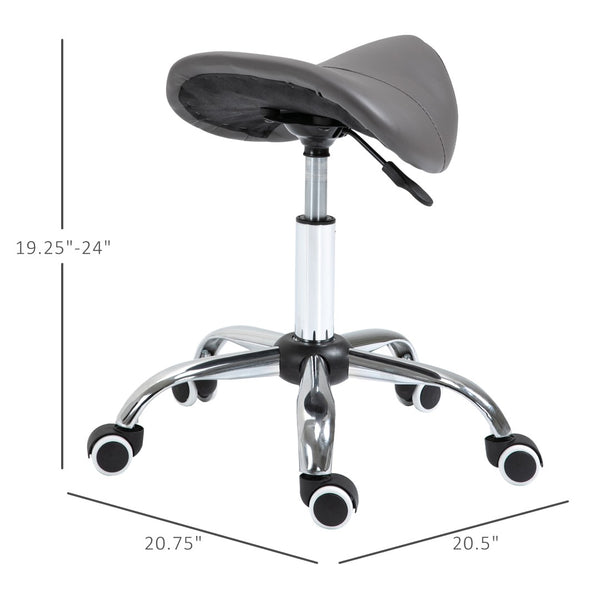 English Elm Ergonomic Saddle Stool Hydraulic Height Adjustable Swivel Seat for Salon Studio T3971P383694