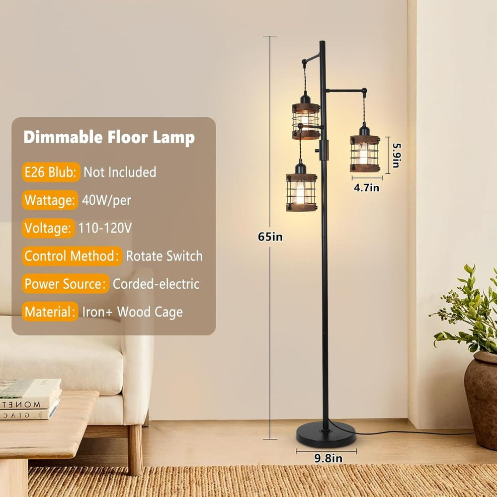 English Elm Arc Floor Lamp Solid Wood Iron Shade Dimmable Led Industrial Farmhouse Living Room W2738P448446