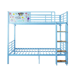 English Elm Metal Full Size Bunk Bed Convertible Steel Frame with Safety Guardrail for Kids W3752S00015