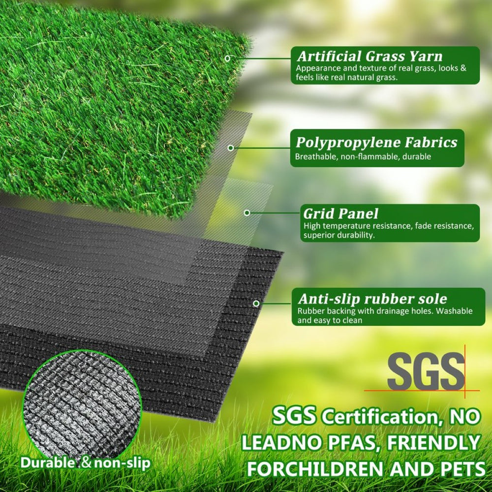 English Elm 5ftx8ft Artificial Grass Outdoor Runner Rug Dense Pe Turf Patio Pet Drain Mat W1790P185861