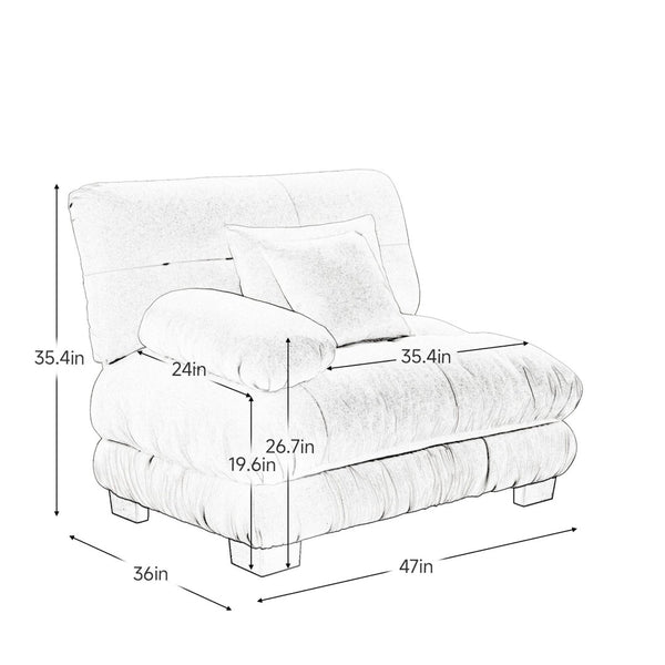 English Elm Pariss Modular Left Sectional Sofa in Breathable Chenille with Thick Foam Cushions W714P284884