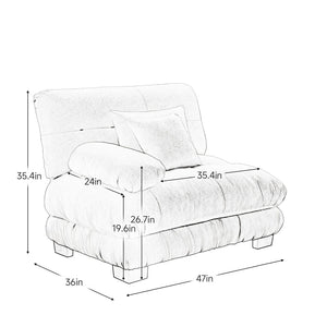 English Elm Pariss Modular Chenille Sectional Sofa Left Facing Unit for Contemporary Living Rooms W714P253476