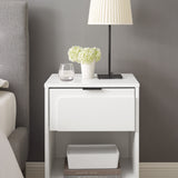 English Elm Walker Edison - Modern Metal And Wood 1-Drawer Nightstand – Solid White