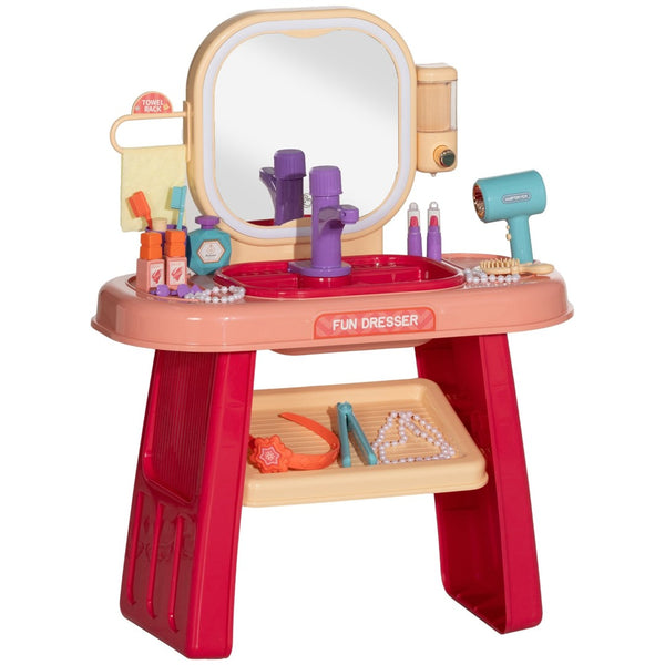 English Elm Qaba Kids Vanity Set - Interactive Toddler Makeup Table With Led Lights, Music & 23 Fun Accessories W2225P249754-GIGA
