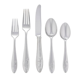 Lenox Butterfly Meadow Floral 65 Piece 18/10 Stainless Steel Flatware Set for 12 893674