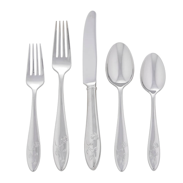 Lenox Butterfly Meadow Floral 65 Piece 18/10 Stainless Steel Flatware Set for 12 893674