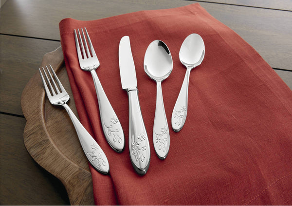 Lenox Butterfly Meadow Floral 65 Piece 18/10 Stainless Steel Flatware Set for 12 893674