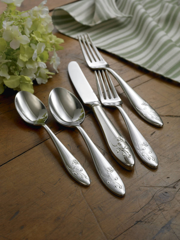 Lenox Butterfly Meadow Floral 65 Piece 18/10 Stainless Steel Flatware Set for 12 893674