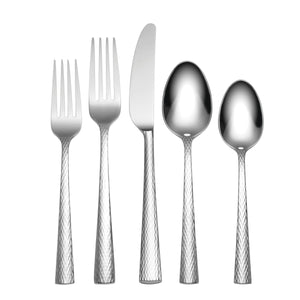Lenox Gladstone 65 Piece Stainless Steel Flatware Set with Hammered Artisan Handles 893675