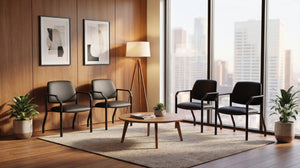 OSP Home Furnishings Big and Tall Guest Chair with Reinforced Metal Frame for Office Reception Waiting Rooms 55052B-R107