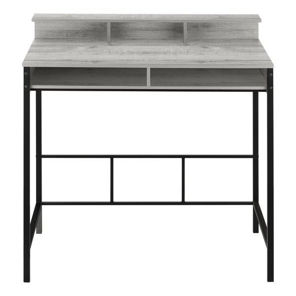 English Elm Computer Desk with Hutch and Shelves, 48" Workstation with Sturdy Metal Frame for Home Office Use Grey 51 L x 26 W x 7 H B2710P219906