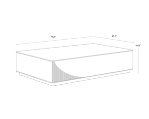 Sunpan KALLA Coffee Table - Rustic Oak Elegance with Brushed Gold Base, Modern Design for Stylish Living Spaces 112407