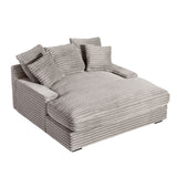 English Elm Modern Double Sleeper Sofa Comfortable Cloud Couch Soft Fluffy Corduroy Upholstery With Square Armrests For Living Room Bedroom Grayish Brown