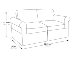 OSP Home Furnishings Ashton Loveseat Fog