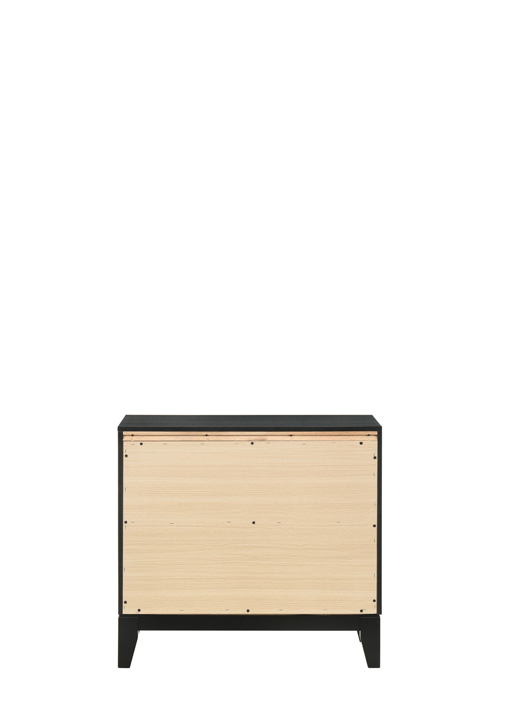 English Elm Haiden Weathered nightstand with silver trim, two dovetail drawers, smooth glides, elegant storage enhancement Black 31 L x 20 W x 26 H B2726P261896