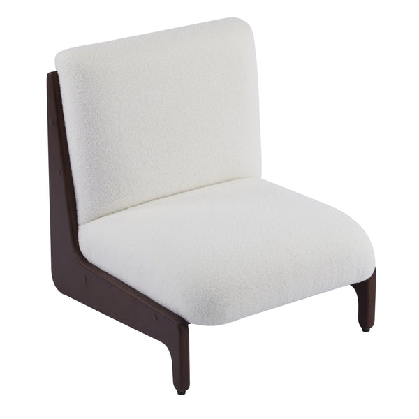 English Elm Scott Living Moda Set of 2 Accent Chairs White Cushion Matte Black Wood Frame Walnut N767P356660W